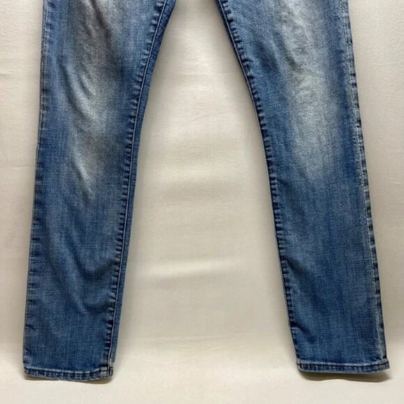 Lucky Brand Jeans 110 Slim Men's 30x32 Blue Light Wash Distressed Stretch Denim - Picture 3 of 16